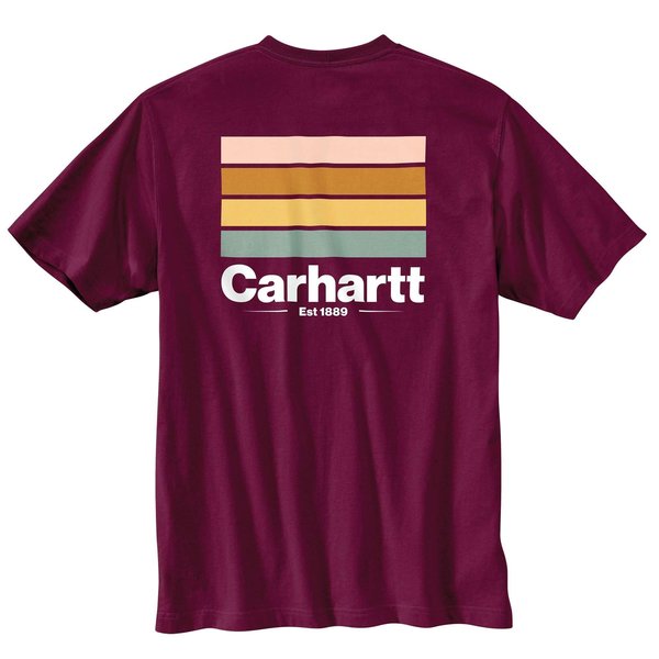Carhartt Relaxed Fit Heavyweight Short-Sleeve Pocket Line Graphic T-Shirt, Port, 4XL, REG 105713-PRT4XLREG